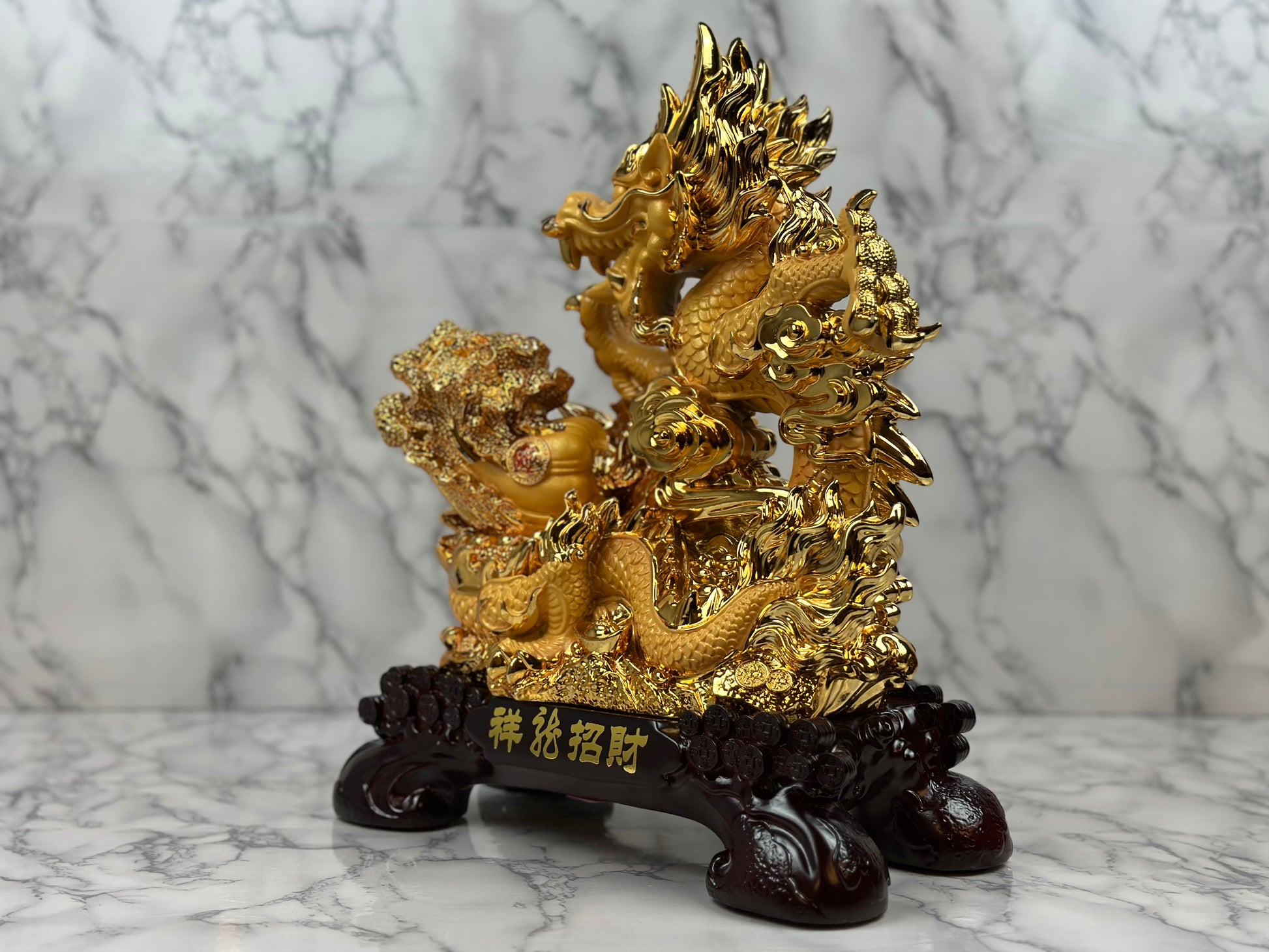 Golden Dragon with Prosperity Cabbage - Jade's Feng Shui Oasis