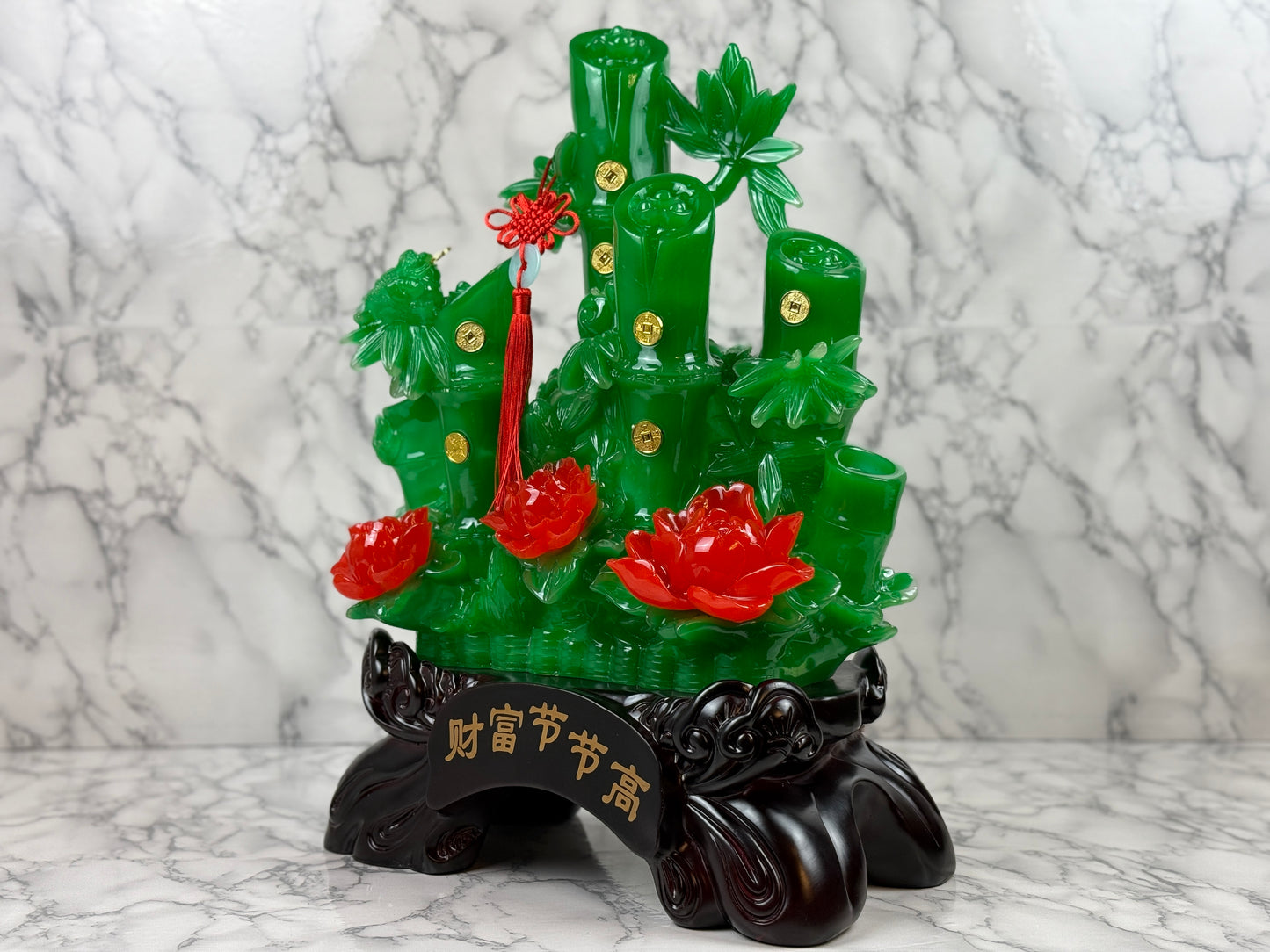 Lucky Bamboo with Money Coin - Jade's Feng Shui Oasis