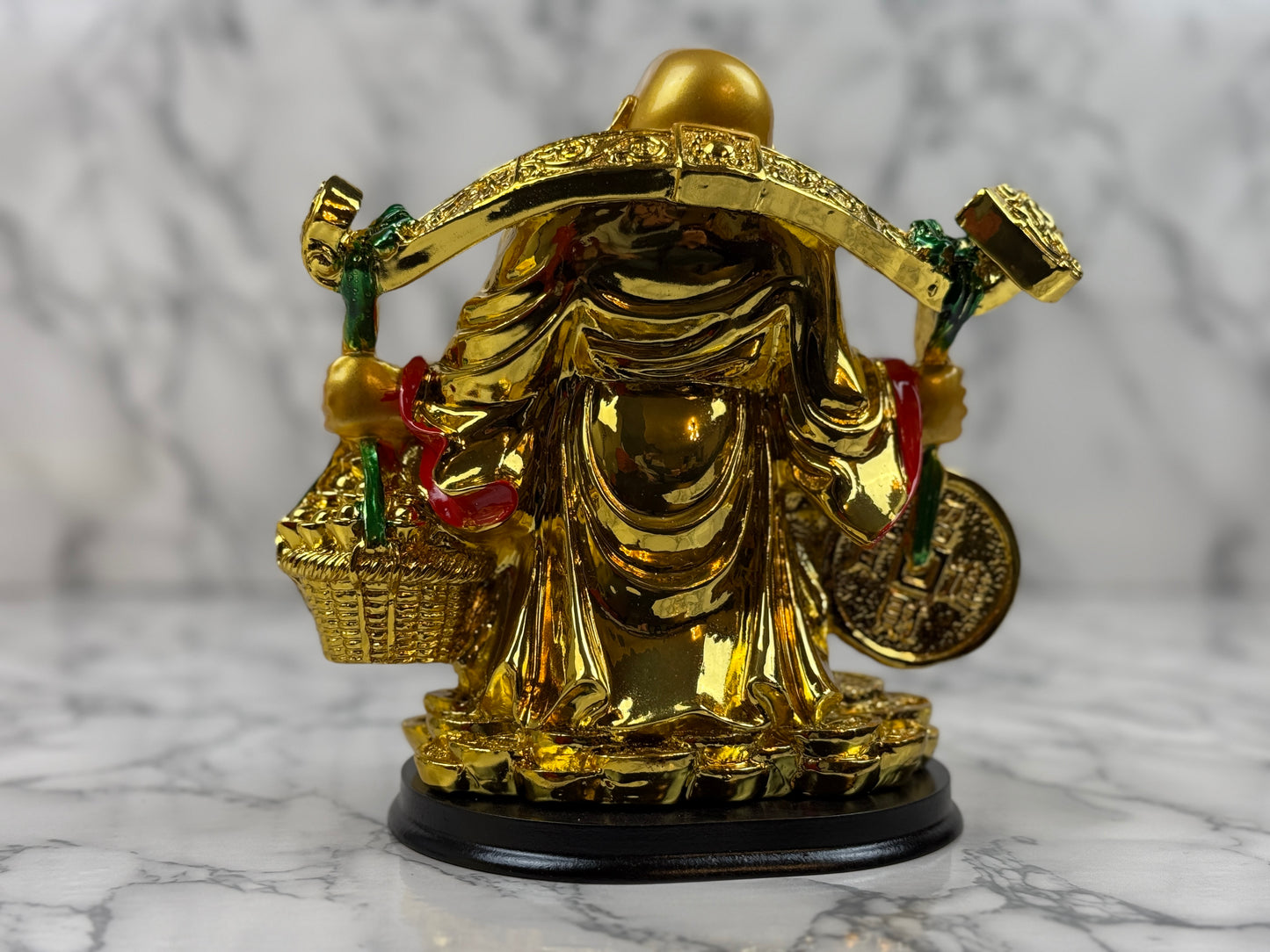 Laughing Buddha with Money Coin - Jade's Feng Shui Oasis