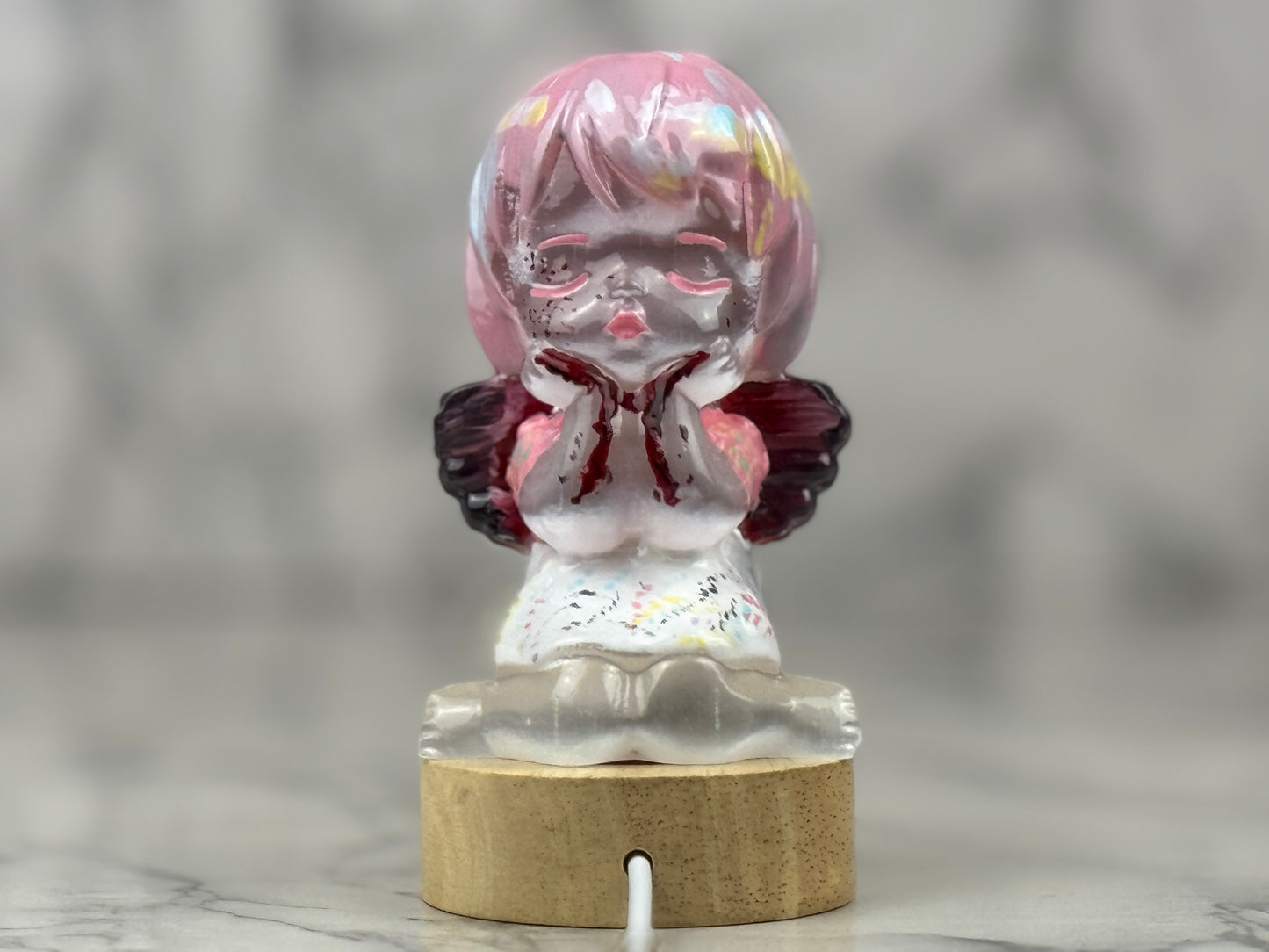 Hand painted Kuromi Selenite Crystal - Jade's Feng Shui Oasis