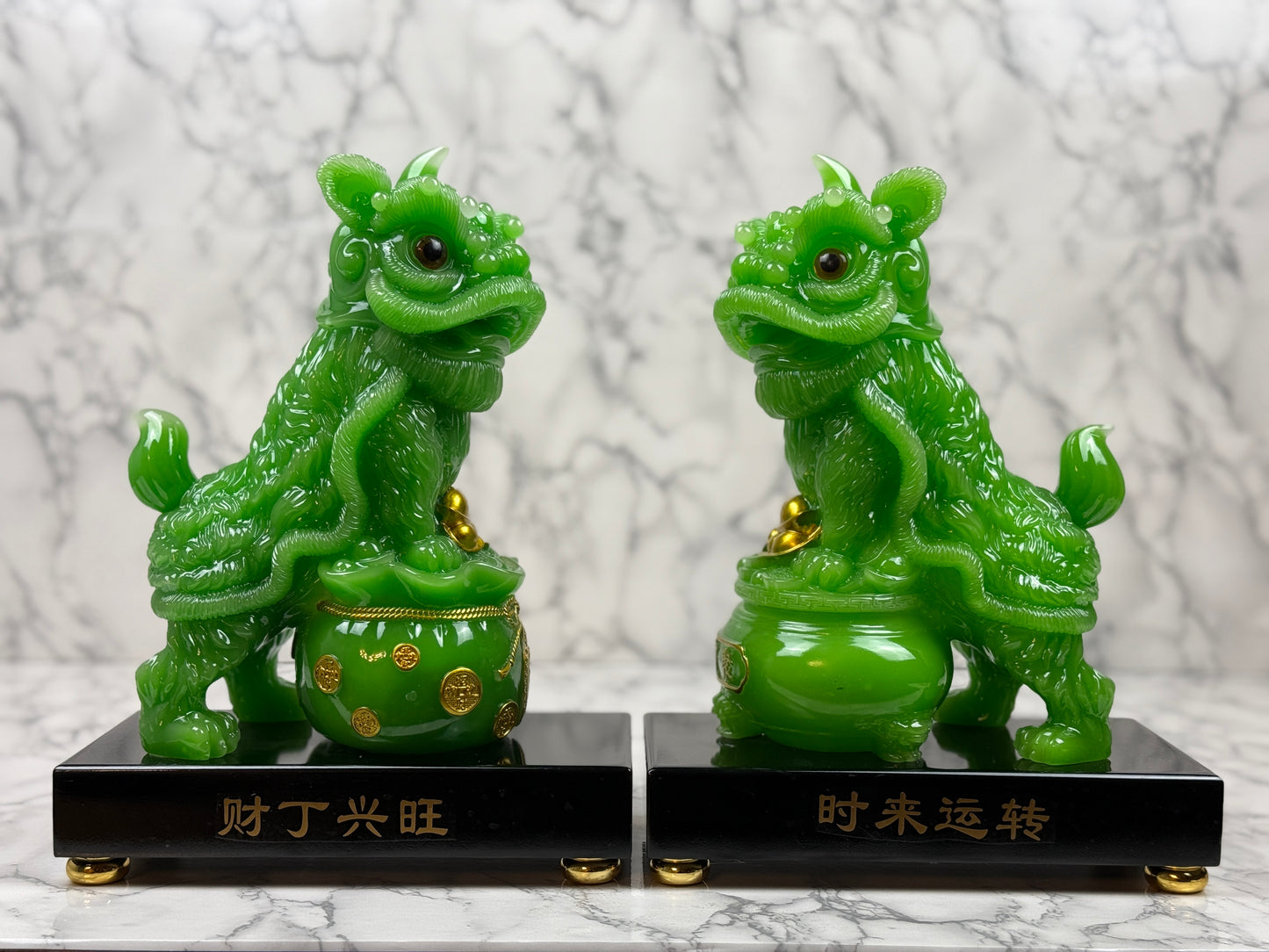 Pair of Chinese Guardian Lions - Jade's Feng Shui Oasis