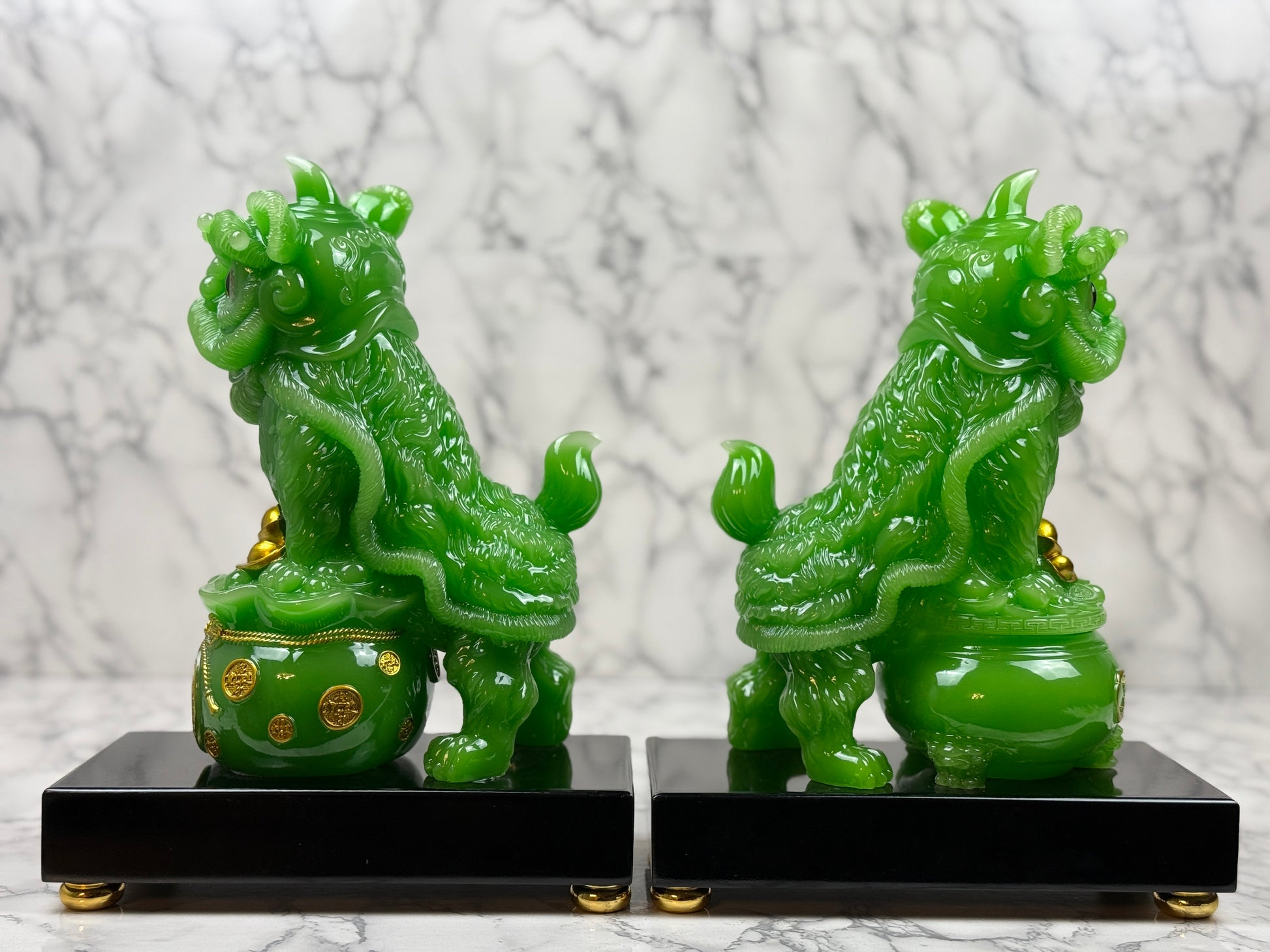 Pair of Chinese Guardian Lions - Jade's Feng Shui Oasis