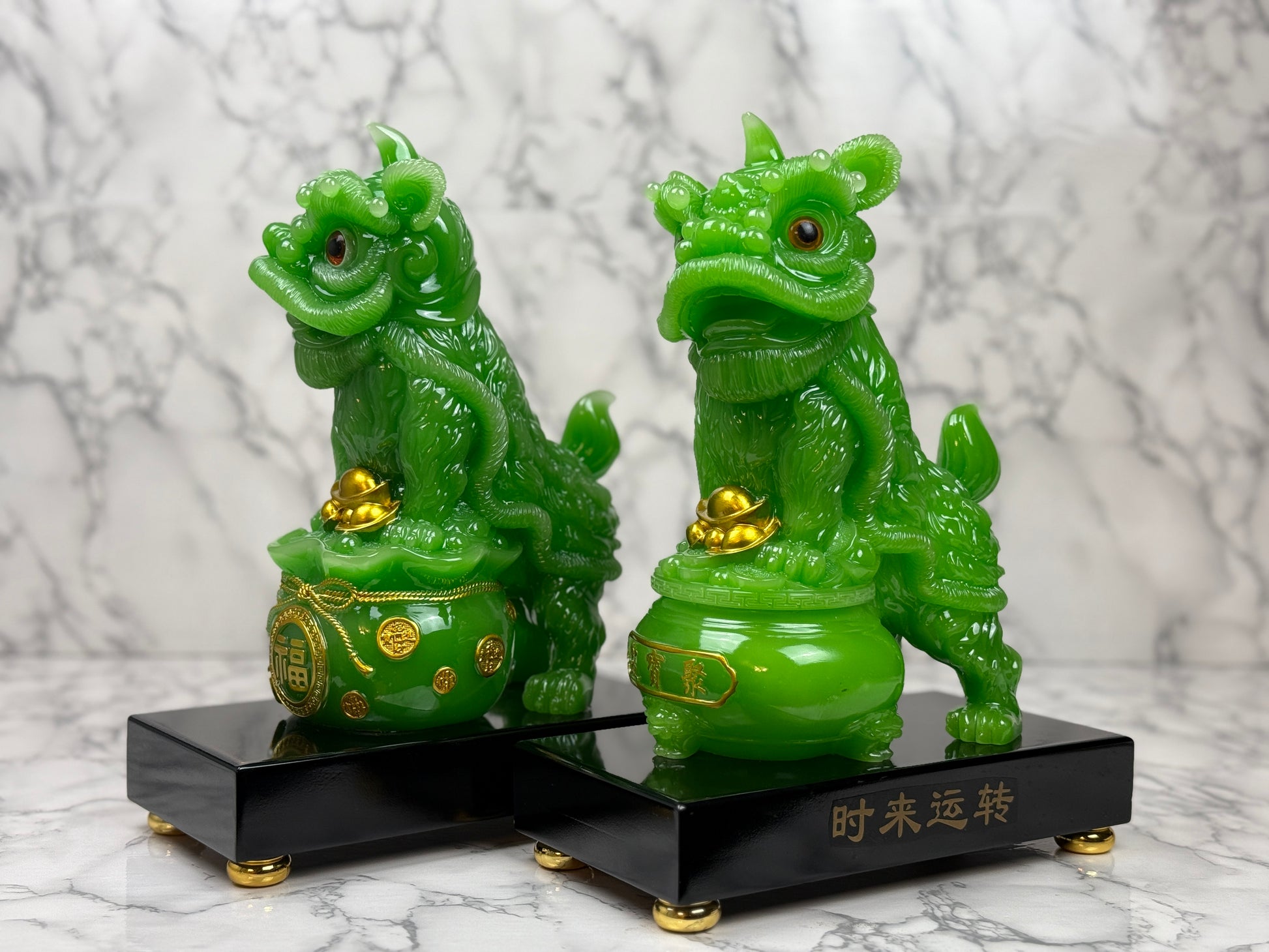 Pair of Chinese Guardian Lions - Jade's Feng Shui Oasis