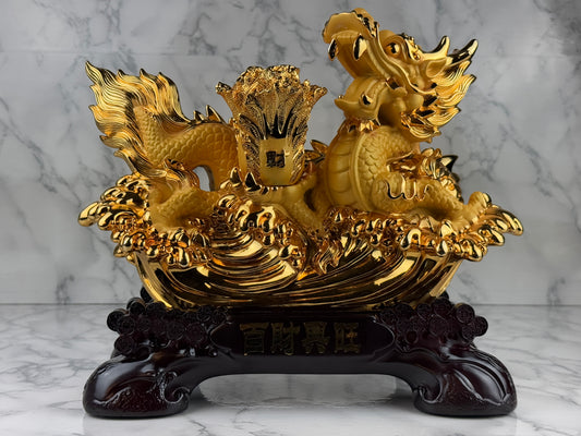 Golden dragon with Cabbage - Jade's Feng Shui Oasis