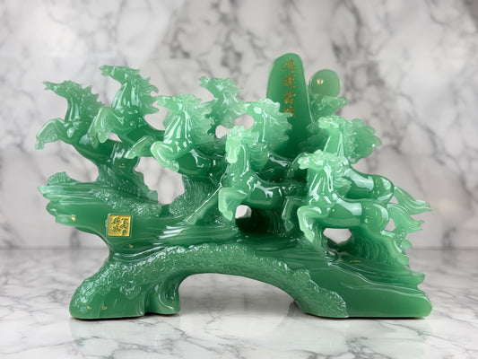 Ice Jade Eight Running Horses - Jade's Feng Shui Oasis