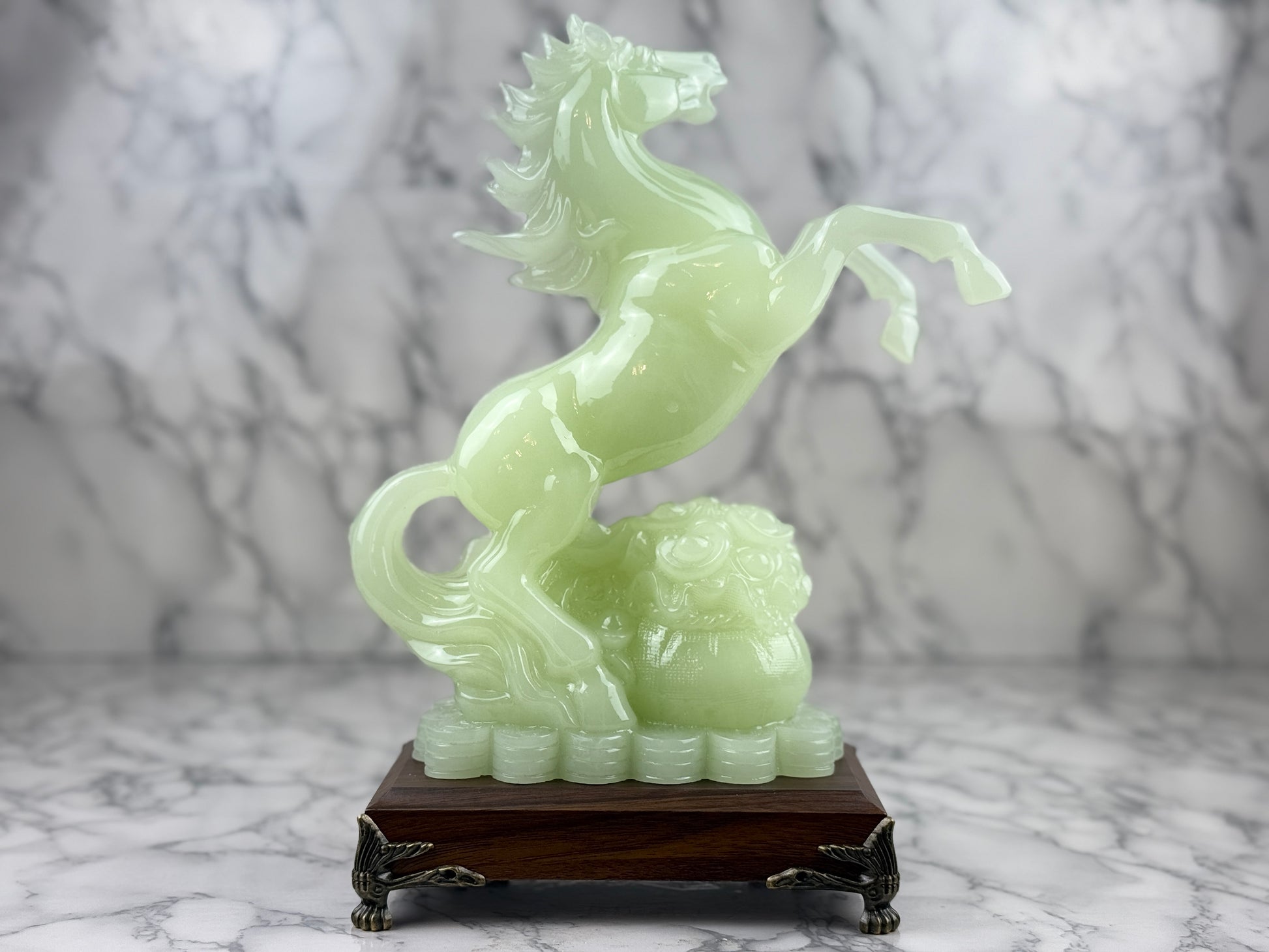 Iced Jade Horse - Jade's Feng Shui Oasis