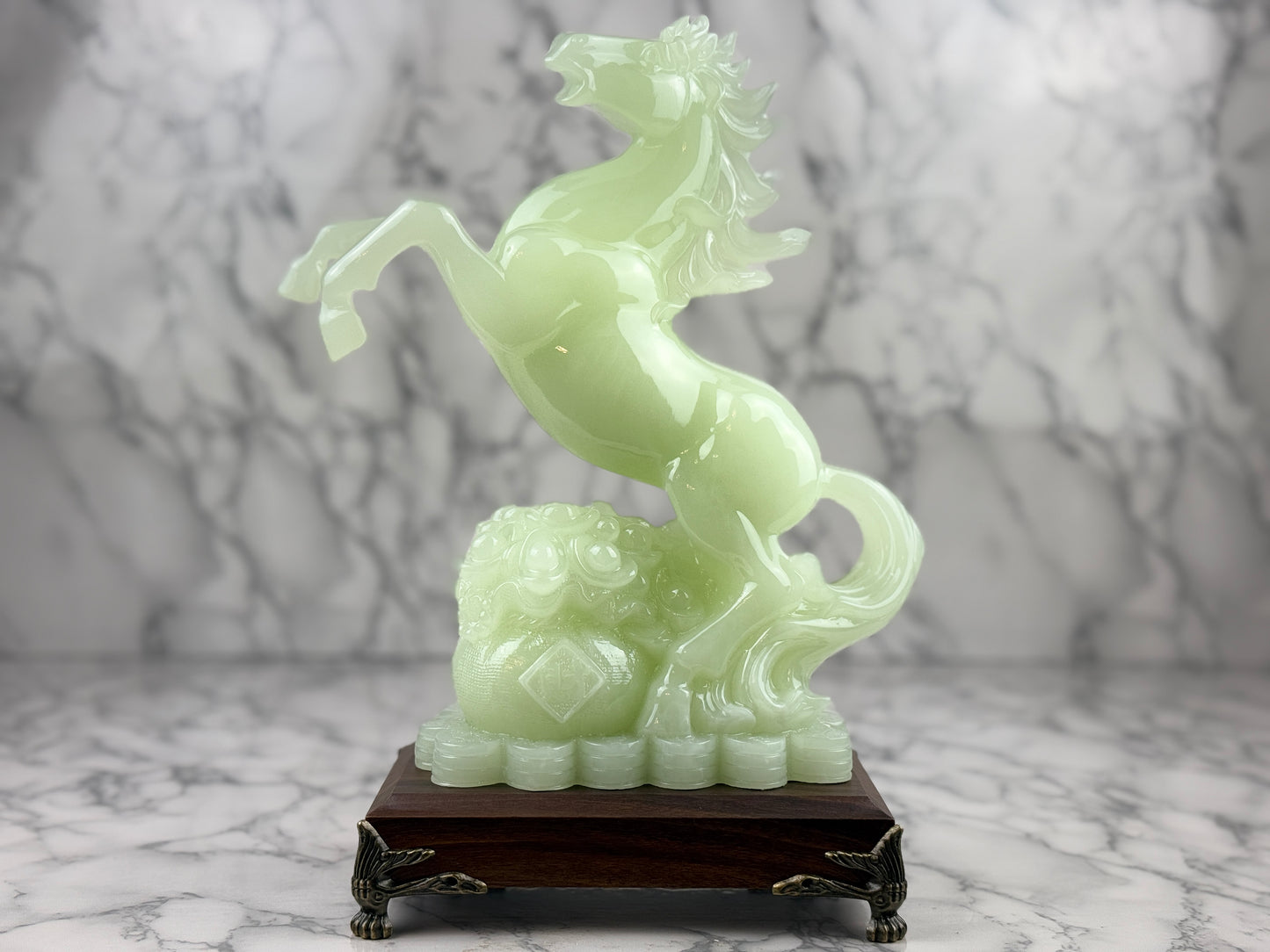 Iced Jade Horse - Jade's Feng Shui Oasis