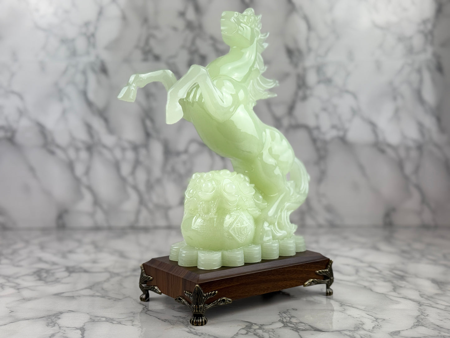 Iced Jade Horse - Jade's Feng Shui Oasis